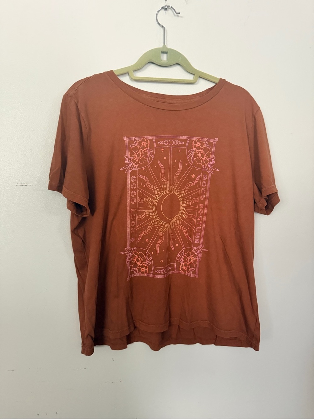 Lucky Brand Celestial Framed Sun Graphic Tee Rust [Size]